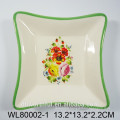 Lovely flower ceramic square platter